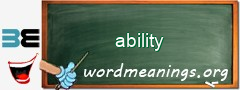 WordMeaning blackboard for ability